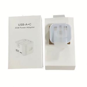 A+C Fast Charging Power Adapter 35W PD <b>Wall</b> Charger UK <b>Plug</b> <b>USB</b> C Mobile Phone Charger for Phone 11 12 13 14 15 16 - Product Image 1