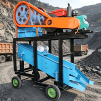 Concasseur à mâchoires JinWang 2026 pour minerai d'or PE 400x600, plaque de bascule pour machine mobile de concassage de pierres avec crible vibrant