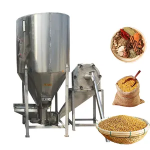 300-2000 kg/h acciai inossidabili pannocchia di frumento verticale soia macinazione mixer alimenti per polli macchine