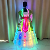 Robe de danse coréenne LED, Hanbok lumineux, costume de scène, robe LED à changement de couleur pour spectacle et événement