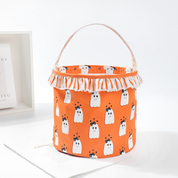 Sacs à friandises d'Halloween à motifs de dessins animés mignons, sacs seau universels pour enfants, sacs à main personnalisés imperméables, sacs fourre-tout, paniers cadeaux pour enfants