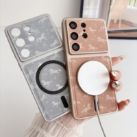 Étuis de téléphone portable Shengyang S24/S25/S26 Ultra Luxury en cuir PU magnétique antichoc avec estampage à chaud couleur unie
