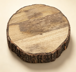 <span class=keywords><strong>Planche</strong></span> <span class=keywords><strong>à</strong></span> <span class=keywords><strong>découper</strong></span> ronde en <span class=keywords><strong>bois</strong></span> écologique <span class=keywords><strong>avec</strong></span> bord naturel, épaisse, pour préparer et servir - Product Image 1