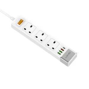 JC SK3467 Uk Power Strip Extension Pd Fast Charging Lead Outlet 20W QC3.0 Usb Surge Protector Plug Socket