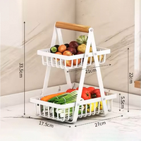 Organisateur de bureau en acier au carbone Rangement transfrontalier pour fruits et légumes Panier de rangement en bois pour table à manger Boîtes de rangement Bacs