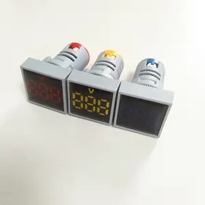 22mm AC 60-500V Square Head LED Digital Voltmeter Volt Meter Red Green Yellow Blue White Voltage Meters Indicator Panel Light