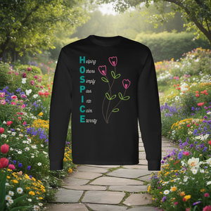 Camiseta de Manga Larga con la Frase 'Hospice Helping Others' Simple Into Calm Eternity para Uso Promocional - Product Image 3
