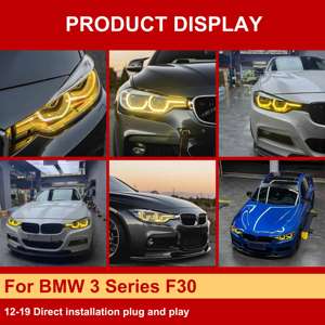 Faros Delanteros Halógenos Xenón J ONE, Venta Caliente, Luz Amarilla/Blanca, Conmutación a Luz Alta para <span class=keywords><strong>BMW</strong></span> Serie 3 F30 2012-2019 - Product Image 6