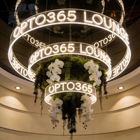 Enseigne néon ronde de plafond 12V avec design personnalisé gratuit, logo LED circulaire personnalisé, enseigne néon pour la décoration de magasin