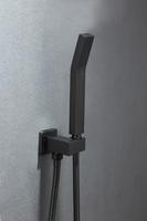 Ensemble de douche encastré noir mat avec mitigeur de salle de bain carré à effet pluie, vanne dissimulée murale, équipement sanitaire pour hôtel et maison