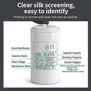 <span class=keywords><strong>Condensateur</strong></span> de moteur AC <span class=keywords><strong>CBB60</strong></span> 40UF 450V 50/60HZ 40 70 21 pour démarrage de moteur de pompe à eau de machine à laver - Product Image 6