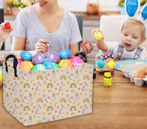 Rectangle Empty Easter <b>Baskets</b> <b>Large</b> Toy Storage Bin Girls Collapsible Hamper Waterproof Canvas Box - Product Image 4