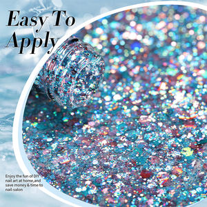 BORN PRETTY 10ml 고광택 블루 유리 플레이크 젤 폴란드어 글리터 젤 전문 네일 아트 용품 스파클 글리터 젤 - Product Image 6