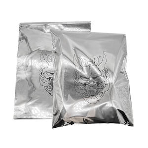Sacs d'emballage pour vêtements en stock, sacs d'expédition métalliques argentés, impression personnalisée du logo de la marque, sacs d'emballage pour vêtements en plastique de taille personnalisée - Product Image 1