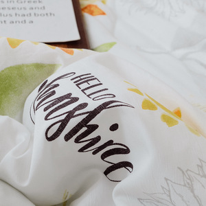 Hoa Hướng Dương Quilt Bộ Hoa In 100% <span class=keywords><strong>Polyester</strong></span> Fibre Màu Xanh Lá Cây Ga Trải Giường Cho Phòng Ngủ Bốn Mảnh Đặt Bộ Đồ Giường Bộ - Product Image 3