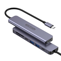 Forida Portable 7 en 1 HUB USB-C haute vitesse, avec lecteur de carte Usb-c vers hdmi avec charge PD 100W pour appareils type-c