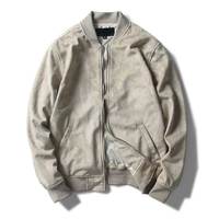 Blouson aviateur unisexe personnalisé de haute qualité avec fermeture éclair pour le travail Veste aviateur universitaire en cuir imperméable Letterman vierge OEM pour hommes