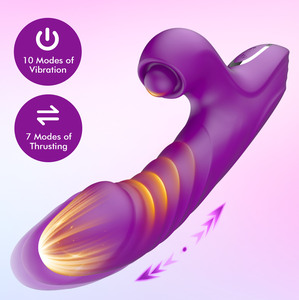 Vibrateur pour femmes 4-en-1 avec vibrations, battements, poussées et chauffage - Product Image 3