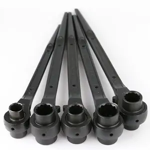 Hot Sale Black Color All Steel Construction Spud Ratchet 22 24mm Double Socket Scaffolding Ratchet Wrench