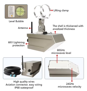 Ce débitmètre de type radar de réseau de tuyaux souterrains à canal ouvert pour mesurer le débit du capteur 3 en 1 capteur de vitesse de débit de niveau d'eau - Product Image 2