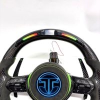 Volant de voiture en fibre de carbone avec LED pour BMW F10 F11 F15 F18 F20 F23 F25 F30 F32 F35 F40 F80 E84 E87 E90 E92 E93 - Accessoires automobiles