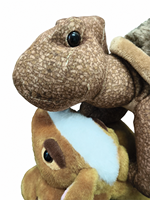 Jouets en peluche personnalisés cerf et tortue à deux têtes, doudous brodés avec doublure en maille, poupées en peluche fantaisie, cadeau de collection