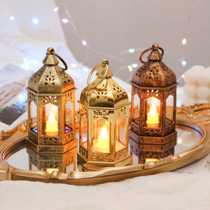 New Arrival Vintage <strong>Candle</strong> <strong>Lantern</strong> with LED Pillar <strong>Candle</strong> Silver ,GOLD or Bronze Brushed <strong>Lanterns</strong> for Home and Party Decoration - Product Image 1