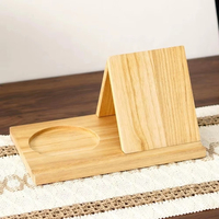 Support de lecture triangulaire amovible en bois pour bureau et maison, avec porte-gobelet et support de téléphone