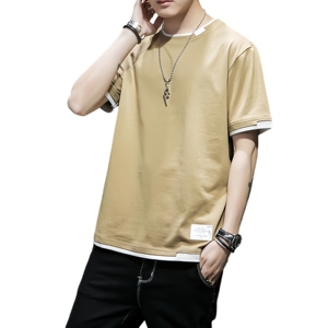 T-shirt da <span class=keywords><strong>Uomo</strong></span> alla Moda a Maniche Corte, <span class=keywords><strong>Abbigliamento</strong></span> Casual Versatile, Vestibilità Comoda, T-shirt Maschile <span class=keywords><strong>Trendy</strong></span> - Product Image 1