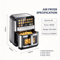 Air Fryer, Air Fryer Digital Kapasitas Besar Gaya Retro, Air Fryer Sehat Bebas Minyak untuk Rumah Tangga OEM