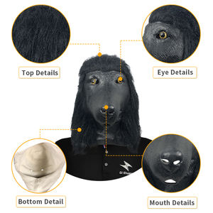 सुंदर यथार्थवादी कुत्ते पूरा चेहरा नकाब पशु टोपी कॉस्टयूम लेटेक्स पूडल मुखौटा क्रिसमस पार्टी मास्क - Product Image 3