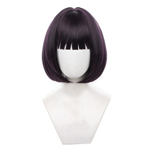 ขายส่งBungoสุนัขท่องเที่ยววิกผมคอสเพลย์35ซม.สั้นสีม่วงเข้มสังเคราะห์อะนิเมะฮาโลวีนปาร์ตี้อะคิโกะYosanoคอสเพลย์วิกผม - Product Image 2