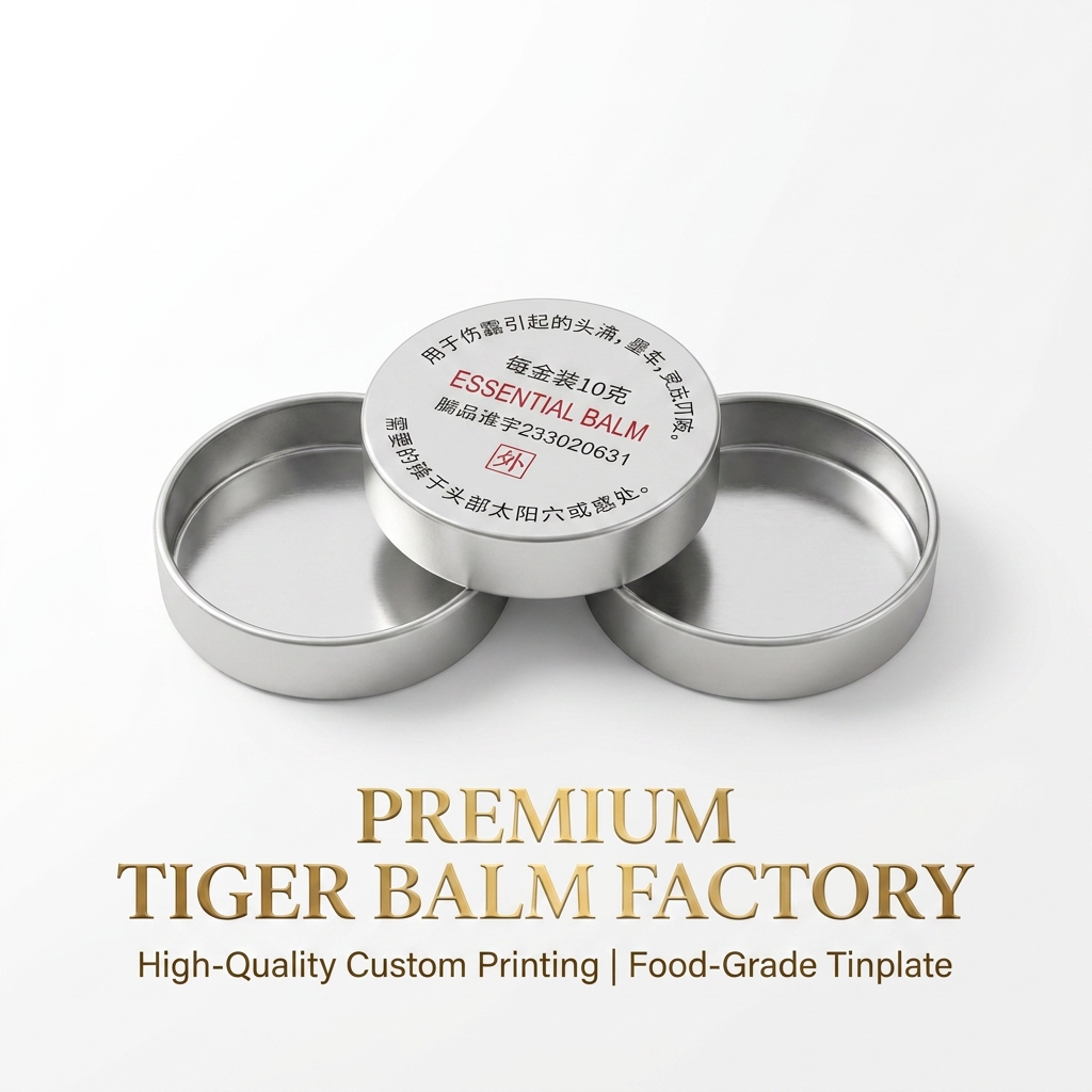 0.25mm Thickness Medicinal Tinplate Box with Lid Custom Logo Small Metal Tin for Balm Ointment and Pills