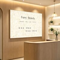 Boîte à lumière LED en aluminium avec texture papier DuPont, impression UV rétroéclairée semi-translucide, forme personnalisée, enseigne de magasin moderne, mur minimaliste