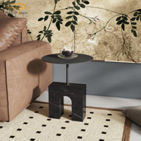 Table basse en marbre moderne, design unique, table à thé, petite table ronde de bistrot, table d'appoint pour salon, chambres à coucher, restaurant