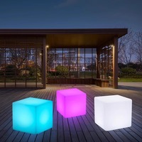 Promotion coloré brillant Cube tabouret LED télécommande nuit boîte à lumière pour KTV carré Table basse chaise décoration barre