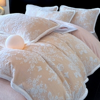 Nouvel ensemble de literie en velours sculpté, vente en gros, housse de couette king size, ensemble de draps de créateur