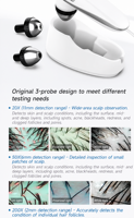 Dispositivo Digital Detector de Cabello y Cuero Cabelludo, Detección de Densidad y Grosor del Cabello, Analizador Inteligente de Cuero Cabelludo con IA para Gestión de Salones de Belleza
