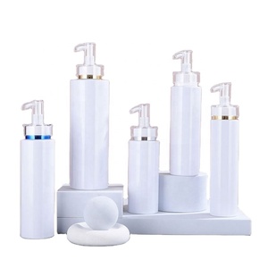 Customize 200ml 250ml 300ml 400ml Round Shower Gel Cosmetic Bottle With Lotion <b>Pump</b> for Shampoo - Product Image 1