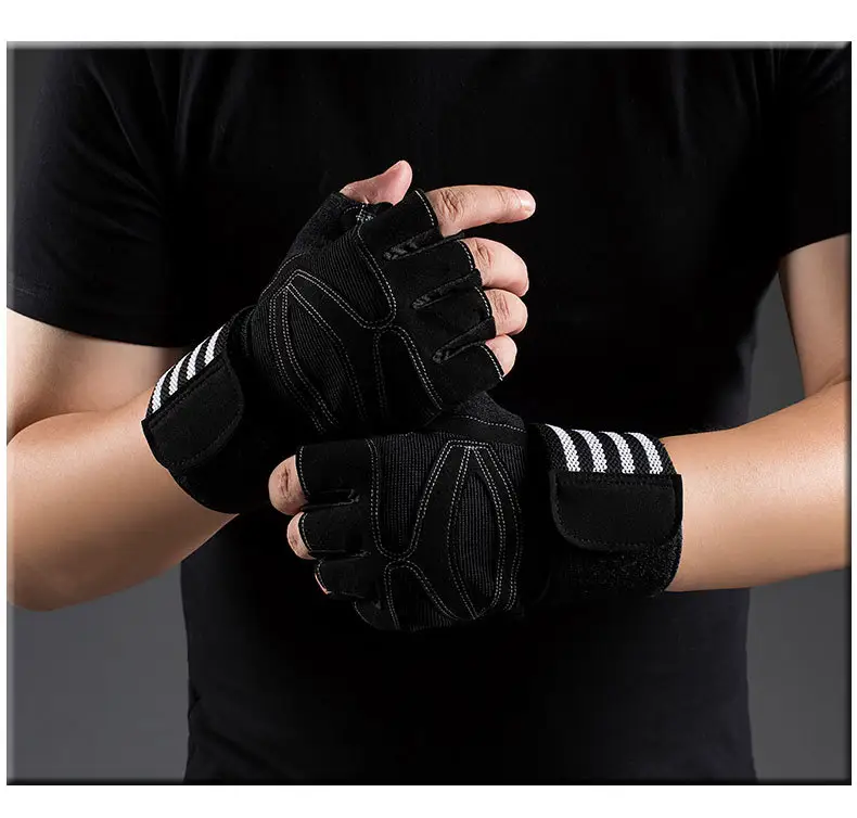 Ademende Sport Fitness Training Gewichtheffen Halve Vinger Pols Wrap Gym Gewichtheffen Handschoenen Voor Mannen Vrouwen
