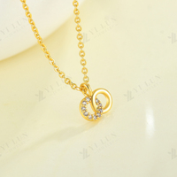 Collier YILUN en argent sterling 925 avec pendentif cercles entrelacés plaqué or 24 carats, bijoux tendance