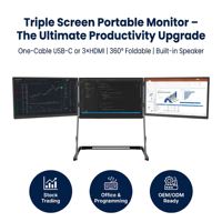 Monitor Triple para Laptop de 14'', 15.6'', 16'' y 18.5'' QHD 1080P 1200P 2.5K IPS, Extensor de Pantalla para Laptop