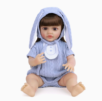 Poupée bébé fille en silicone réaliste, 55 cm (22 pouces), cheveux longs, pour cadeau ou jouet d'enfant