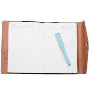 Christmas Promotion Gift Set Custom Logo A5 Portrait Format <strong>Lockable</strong> <strong>Diary</strong> for Girls Leather Notebook with Pen - Product Image 4