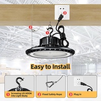 Projecteur UFO Industriel Commercial à Intensité Variable et Température de Couleur Sélectionnable (CCT) IP65 pour Entrepôt, 100W-240W, Garantie 5 Ans, Haute Puissance