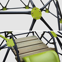 XCF003 2in1 extérieur Jungle Gym singe barre escalade jouet pour les tout-petits, Clime avec toboggan 8ft géométrique dôme escalade aire de jeux ensemble