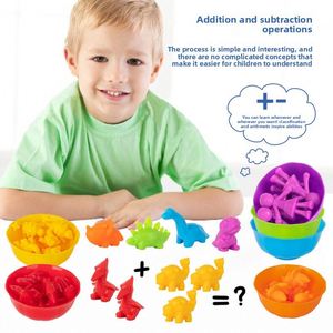 Jouets en plastique souple pour enfants, animaux et dinosaures arc-en-ciel, pour le comptage et le tri, éducation précoce, apprentissage cognitif Montessori - Product Image 4
