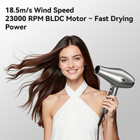 Sèche-cheveux professionnel FirePhoenix 6600X 2400W, moteur BLDC haute vitesse 18,5 m/s, 23000 tr/min, 4 vitesses, bouton de suralimentation, usage domestique