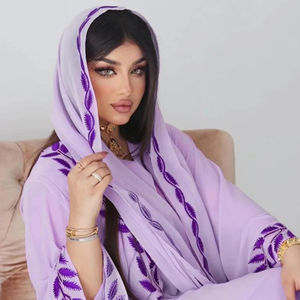 En stock femmes musulmanes robe en gros vêtements islamiques couleur unie modeste Abaya robes pour les femmes prêt Stock robe musulmane - Product Image 5