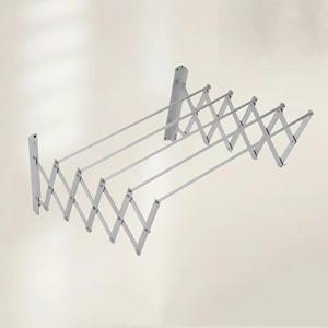 Séchoir à linge pliable mural de 60cm, étendoir rétractable en accordéon pour buanderie, salle de bain, tour - Product Image 2